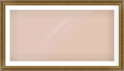 Gold Scoop Frame for 1200 × 600mm artwork, with Smooth White Single Mount