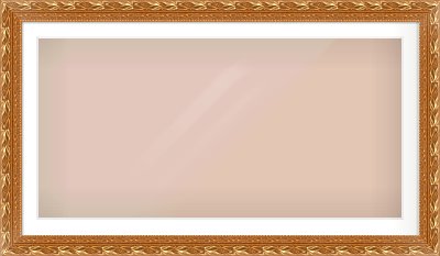 Gold Spoon Frame for 1200 × 600mm artwork, with Smooth White Single Mount