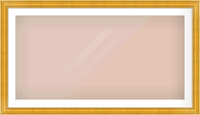 Gold Spoon Frame for 1200 × 600mm artwork, with Smooth White Single Mount