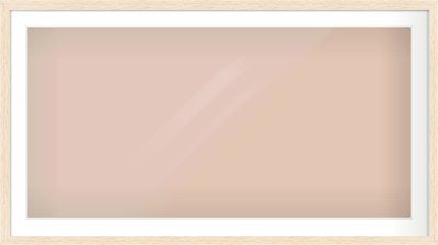 Ivory Flat Frame for 1200 × 600mm artwork, with Smooth White Single Mount