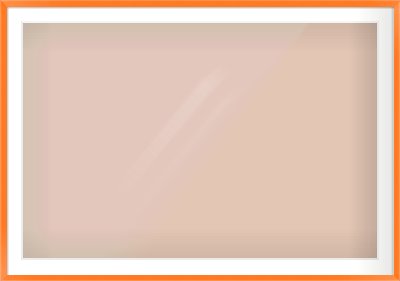 Orange Paint Flat Frame for 120 × 80cm artwork, with Smooth White Single Mount