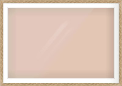Oak Veneer Flat Frame for 120 × 80cm artwork, with Smooth White Single Mount