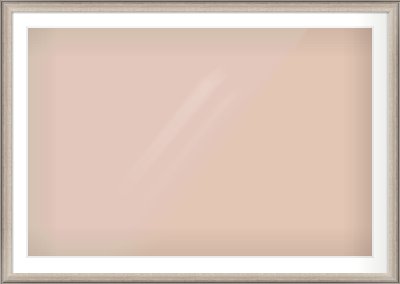 Champagne Silver Scoop Frame for 120 × 80cm artwork, with Smooth White Single Mount