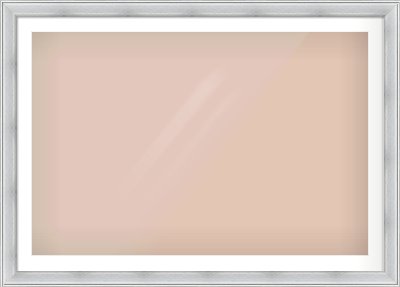 Brushed Silver Cushion Frame for 120 × 80cm artwork, with Smooth White Single Mount