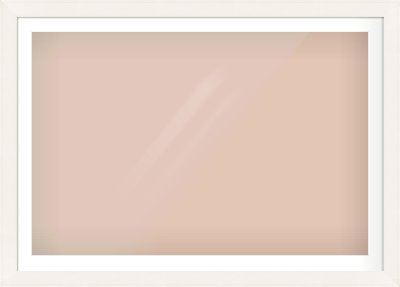 Ivory Flat Frame for 120 × 80cm artwork, with Smooth White Single Mount