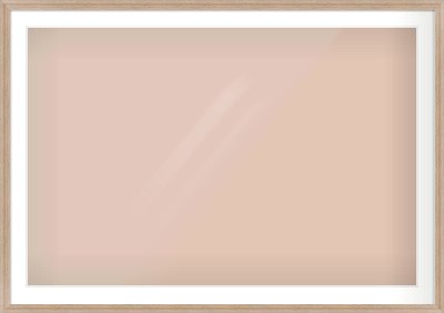 Light Walnut Flat Frame for 120 × 80cm artwork, with Smooth White Single Mount