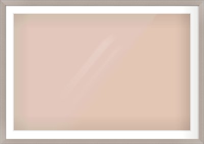 Brushed Silver & Black Sided Flat Frame for 120 × 80cm artwork, with Smooth White Single Mount