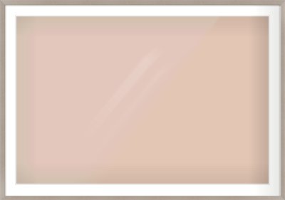 Silver & Black Sided Flat Frame for 120 × 80cm artwork, with Smooth White Single Mount