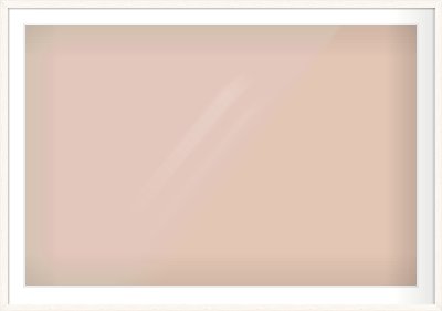 Ivory Flat Frame for 120 × 80cm artwork, with Smooth White Single Mount