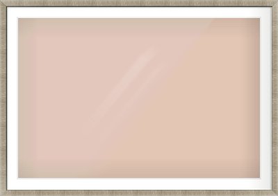 Silver & Black Sided Flat Frame for 120 × 80cm artwork, with Smooth White Single Mount