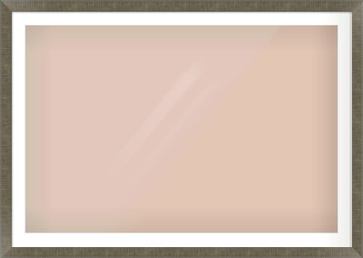 Brushed Pewter Flat Frame for 120 × 80cm artwork, with Smooth White Single Mount