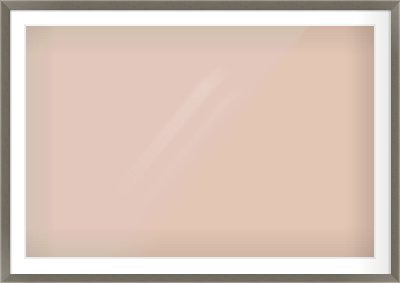 Pewter Flat Frame for 120 × 80cm artwork, with Smooth White Single Mount