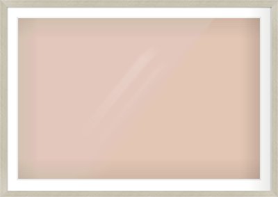 Silver Flat Frame for 120 × 80cm artwork, with Smooth White Single Mount