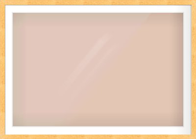 Oak Effect Flat Frame for 120 × 80cm artwork, with Smooth White Single Mount