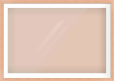 Oak Effect Flat Frame for 120 × 80cm artwork, with Smooth White Single Mount