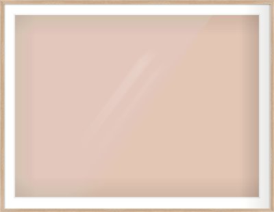 Oak Veneer Flat Frame for 1200 × 900mm artwork, with Smooth White Single Mount