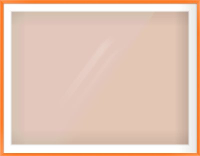 Orange Paint Flat Frame for 120 × 90cm artwork, with Smooth White Single Mount