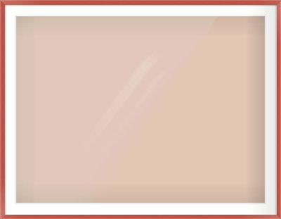 Red Paint Flat Frame for 120 × 90cm artwork, with Smooth White Single Mount