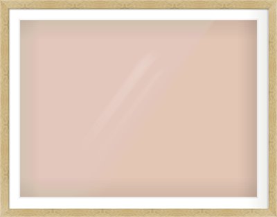 Natural Wood Flat Frame for 1200 × 900mm artwork, with Smooth White Single Mount