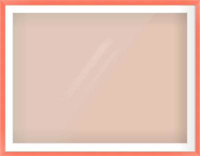 Orange Paint Flat Frame for 120 × 90cm artwork, with Smooth White Single Mount