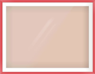 Red Paint Flat Frame for 120 × 90cm artwork, with Smooth White Single Mount