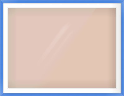 Light Blue Paint Flat Frame for 120 × 90cm artwork, with Smooth White Single Mount