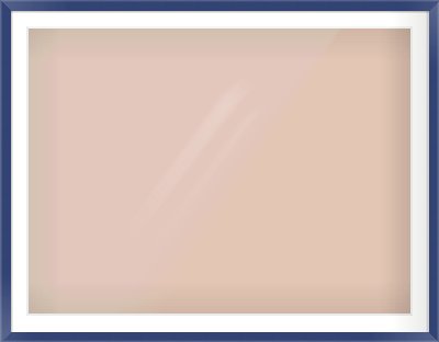 Blue Paint Flat Frame for 120 × 90cm artwork, with Smooth White Single Mount