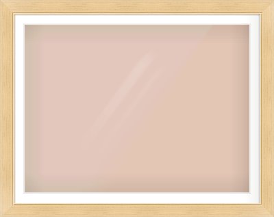 Natural Wood Flat Frame for 1200 × 900mm artwork, with Smooth White Single Mount