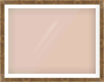 Characteristic Brown Flat Frame for 1200 × 900mm artwork, with Smooth White Single Mount