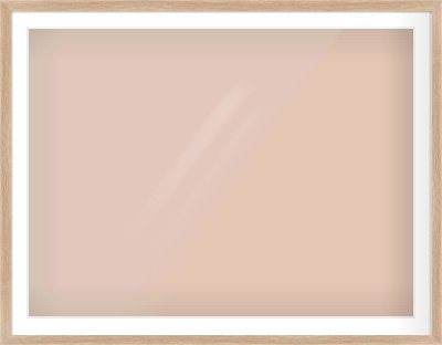 Oak Veneer Flat Frame for 1200 × 900mm artwork, with Smooth White Single Mount