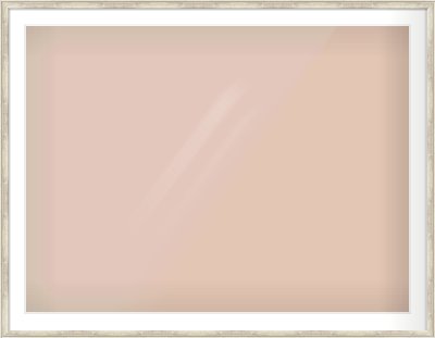 Champagne Silver with Black Sides Cushion Frame for 1200 × 900mm artwork, with Smooth White Single Mount