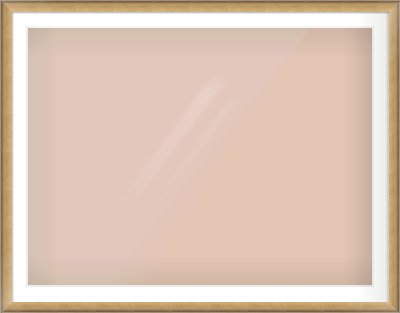 Gold Scoop Frame for 1200 × 900mm artwork, with Smooth White Single Mount