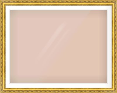 Gold Spoon Frame for 1200 × 900mm artwork, with Smooth White Single Mount