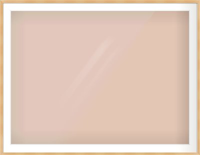 Oak Veneer Flat Frame for 1200 × 900mm artwork, with Smooth White Single Mount