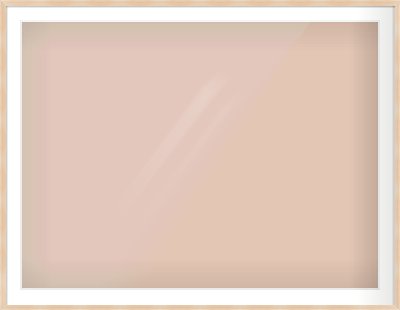 Light Oak Veneer Flat Frame for 1200 × 900mm artwork, with Smooth White Single Mount