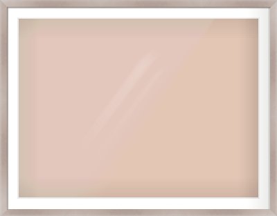 Brushed Silver & Black Sided Flat Frame for 1200 × 900mm artwork, with Smooth White Single Mount