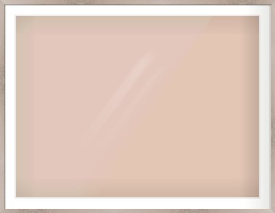 Silver & Black Sided Flat Frame for 1200 × 900mm artwork, with Smooth White Single Mount