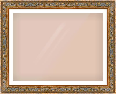Gold Spoon Frame for 1200 × 900mm artwork, with Smooth White Single Mount