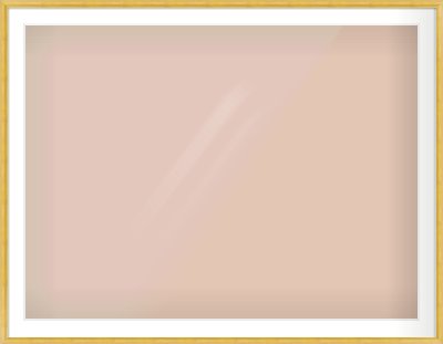 Gold Cushion Frame for 1200 × 900mm artwork, with Smooth White Single Mount