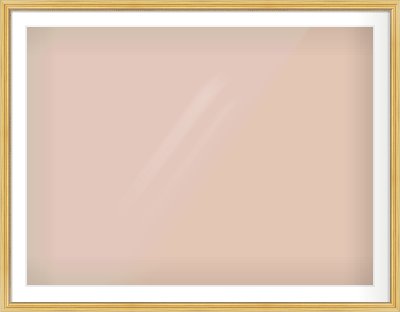 Gold Spoon Frame for 1200 × 900mm artwork, with Smooth White Single Mount