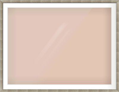 Silver & Black Sided Flat Frame for 1200 × 900mm artwork, with Smooth White Single Mount