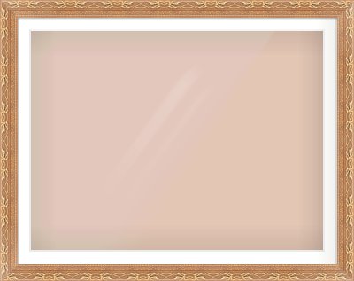 Gold Spoon Frame for 1200 × 900mm artwork, with Smooth White Single Mount