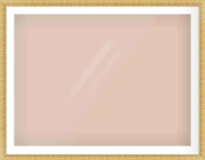Gold Spoon Frame for 1200 × 900mm artwork, with Smooth White Single Mount