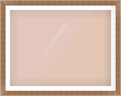 Gold Reverse Frame for 1200 × 900mm artwork, with Smooth White Single Mount