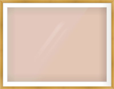 Gold Flat Frame for 1200 × 900mm artwork, with Smooth White Single Mount