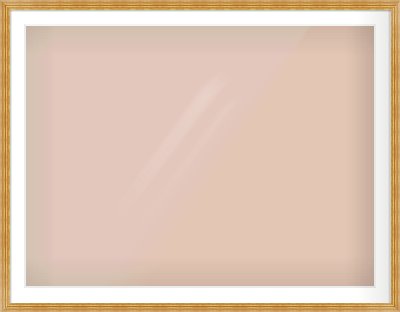Gold Reverse Frame for 1200 × 900mm artwork, with Smooth White Single Mount