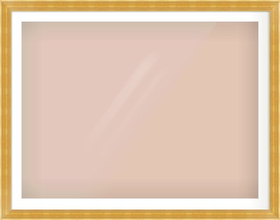 Gold Spoon Frame for 1200 × 900mm artwork, with Smooth White Single Mount