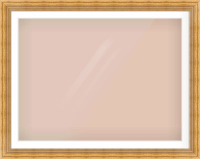 Gold Reverse Frame for 1200 × 900mm artwork, with Smooth White Single Mount