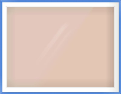 Light Blue Paint Flat Frame for 48 × 36in artwork, with Smooth White Single Mount
