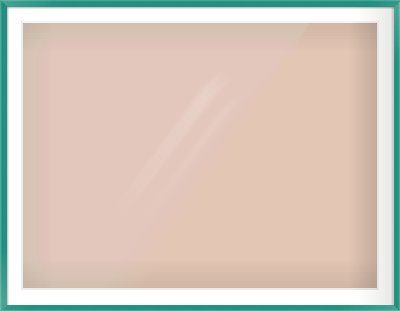 Green Paint Flat Frame for 48 × 36in artwork, with Smooth White Single Mount
